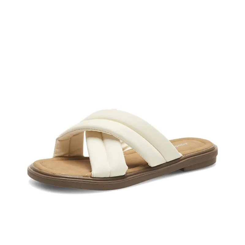 AGSDON Rubber Sole Quiet Slip Resistant Slide Slippers Women's-1