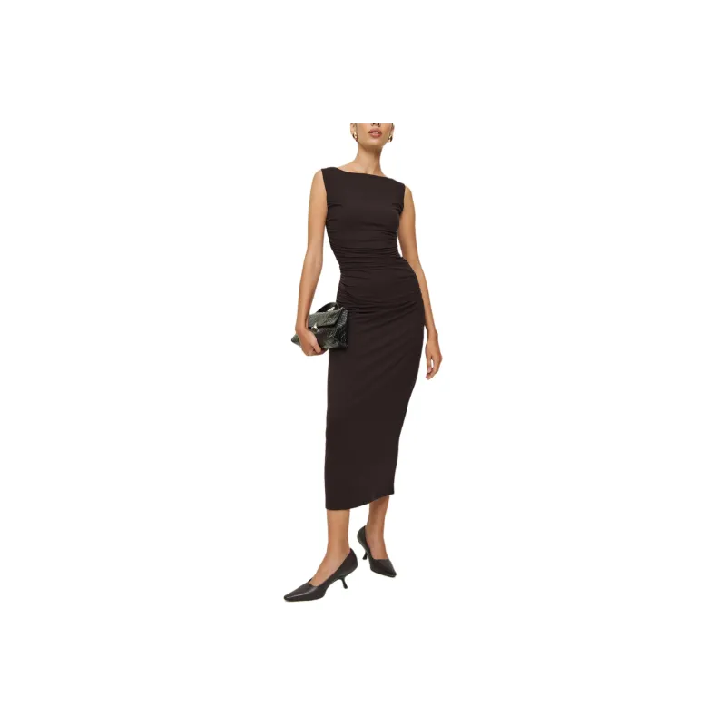 REFORMATION Benson Knit Dress Sleeveless Dress Women's Blackcurrant-0