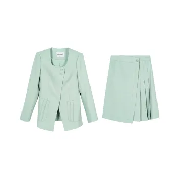 MISSSHINE Two Piece Skirt Sets Women's Pea Green
