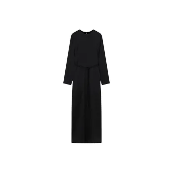 NANUSHKA Slip Satin Maxi Dress Long-Sleeved Dresses Women's Black
