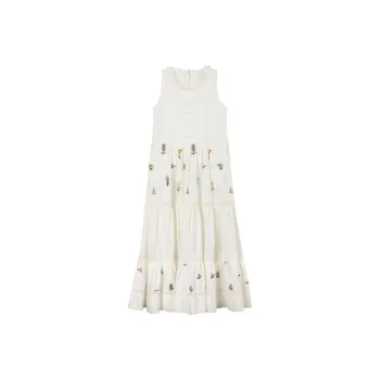Udon House Sleeveless Dress Women's Beige