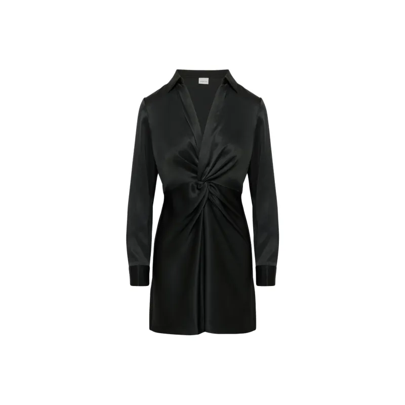 ARITZIA Babaton Collaborate Satin Dress Long-Sleeved Dresses Women's-8