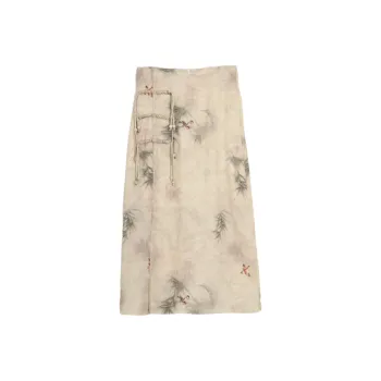 SETIROM Casual Long Skirt Women's Yellow