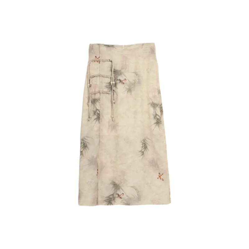 SETIROM Casual Long Skirt Women's Yellow-0