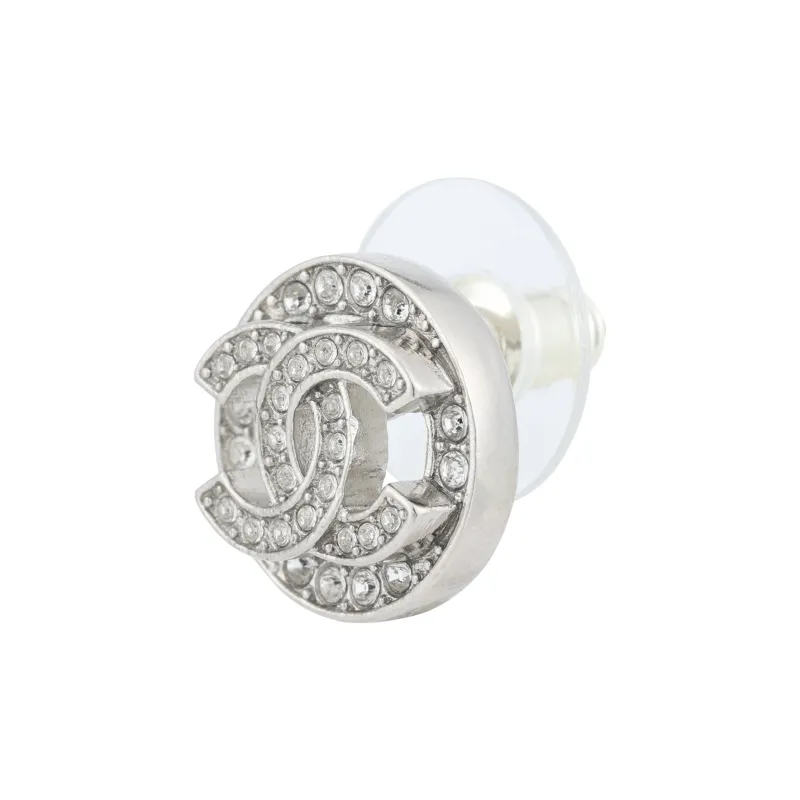 CHANEL Metal Stud Earrings Women's Silver-2