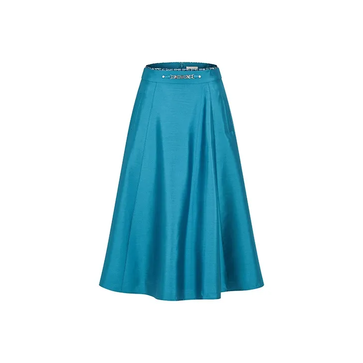 RARE Casual Long Skirts Women's Blue-0