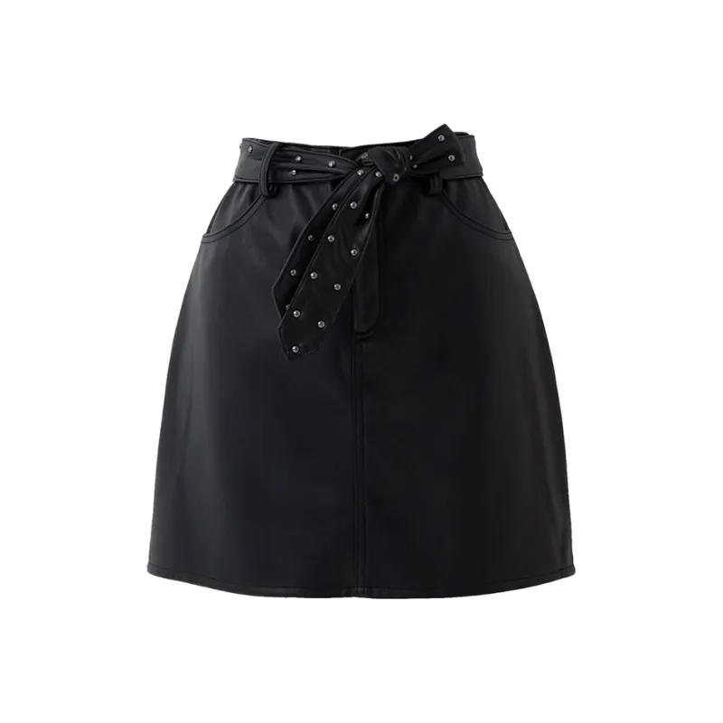 SOON FLOWER Casual Short Skirts Women's Black-0