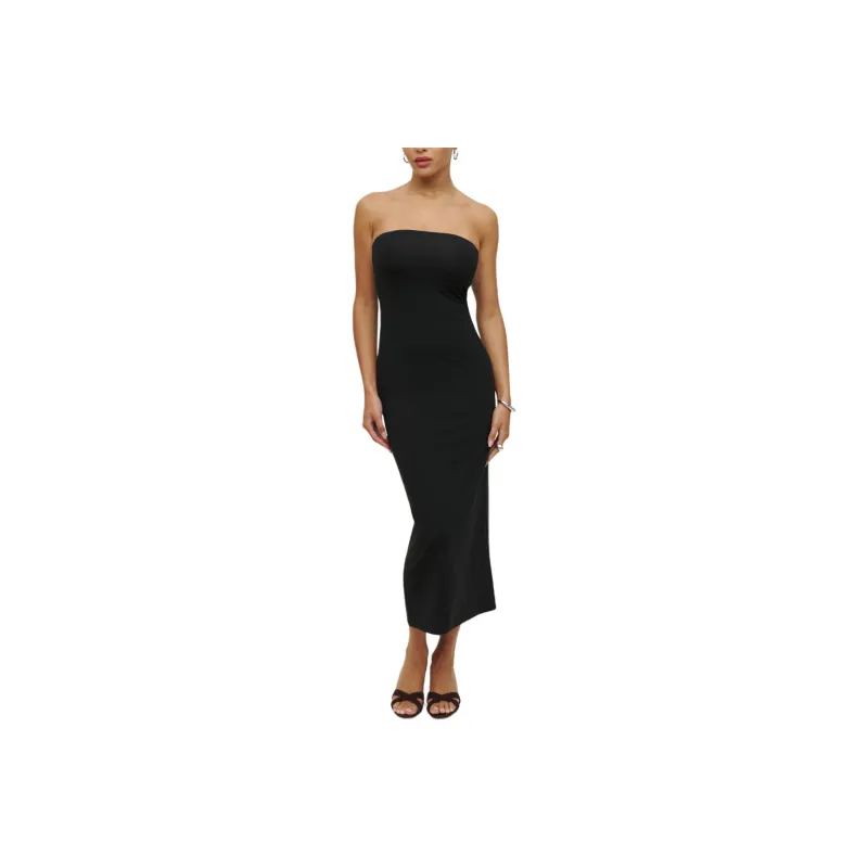 REFORMATION Ryden Knit Dress Sleeveless Dress Women's Black-0
