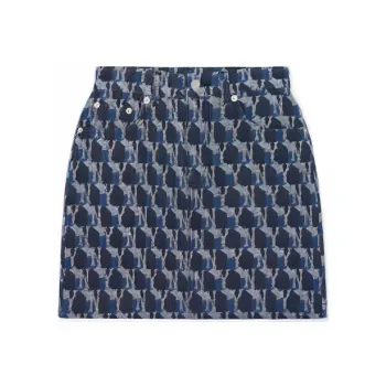 MLB Old Flower Denim Short Skirts Women's Multicolor
