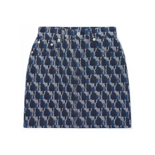 MLB Old Flower Denim Short Skirts Women's Multicolor