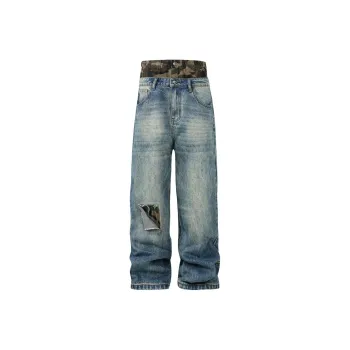 YADcrew Jeans Unisex Blue
