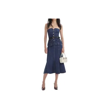 Self portrait Sleeveless Dress Women's Denim Blue