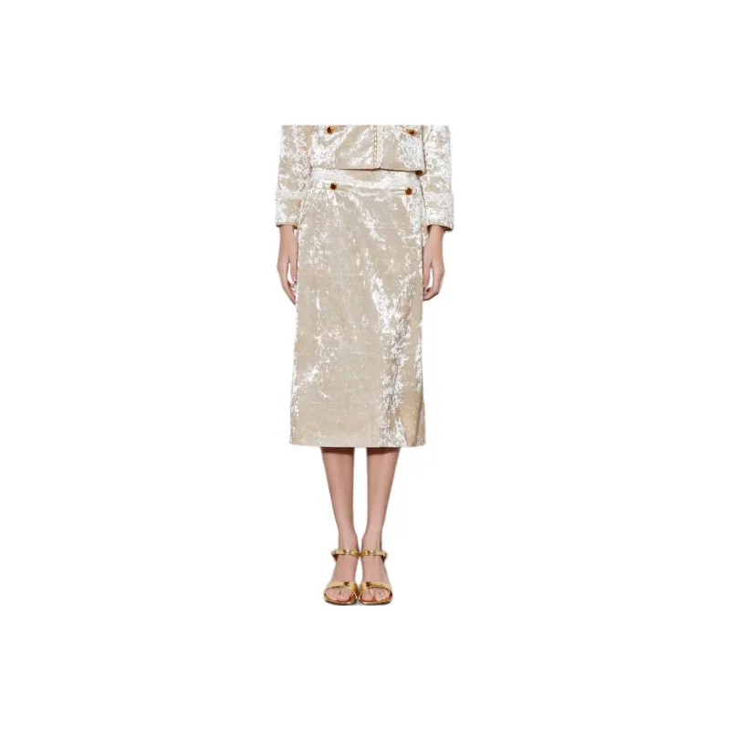 XOOR Casual Long Skirts Women's Champagne-0