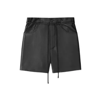 NANUSHKA Belted Faux leather Shorts