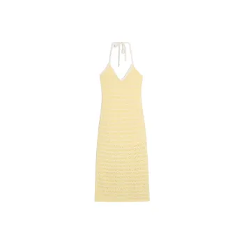 Hollister Sleeveless Dress Women's Yellow Stripes