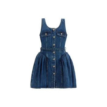 Self portrait Flared Denim Mini Dress