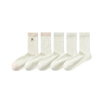 Temooues Mid Calf Socks Women's Combo Set