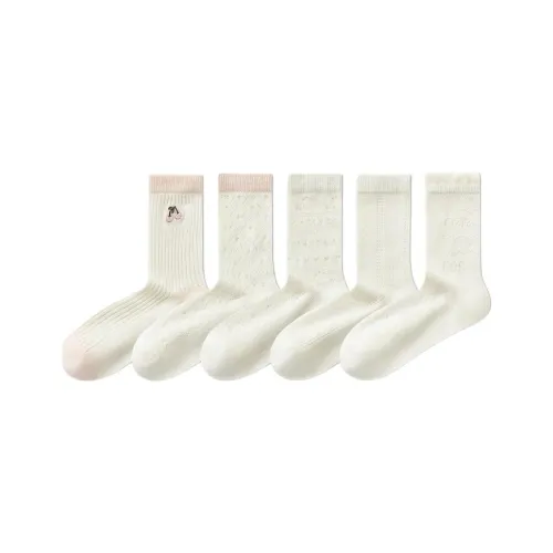 Temooues Mid Calf Socks Women's Combo Set
