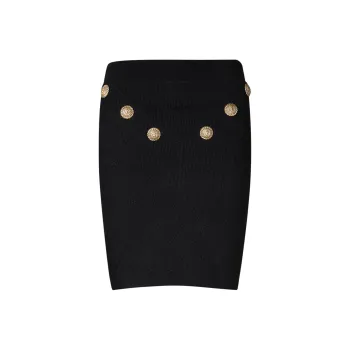 BALMAIN 6 Button Knit Skirt 'White'
