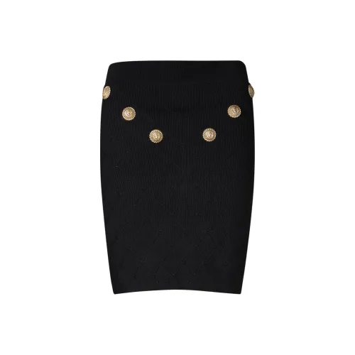 BALMAIN 6 Button Knit Skirt 'White'