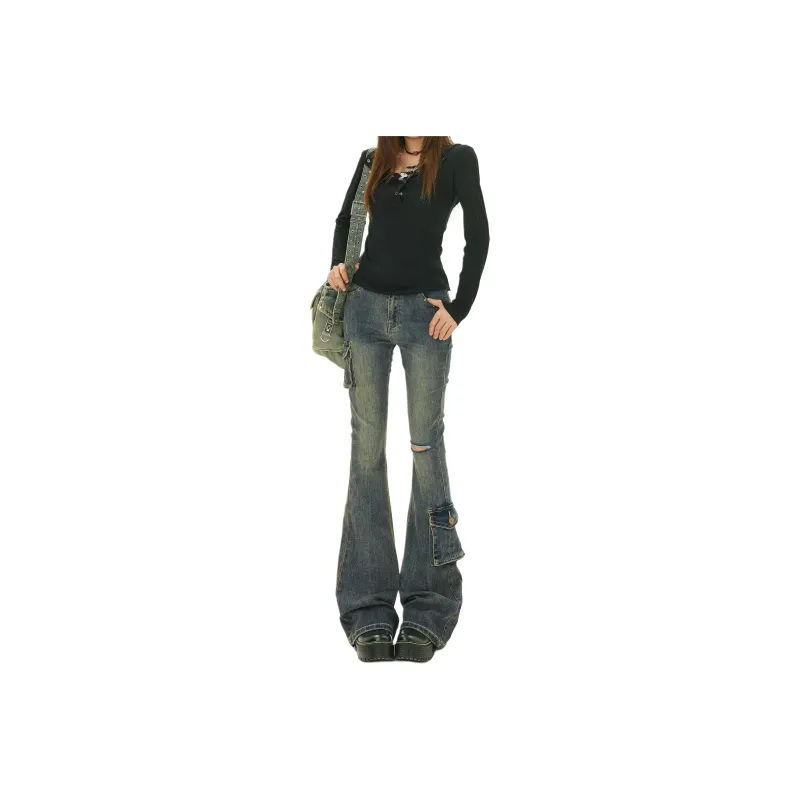 Wen Shan Jeans Women's Vintage Blue-0