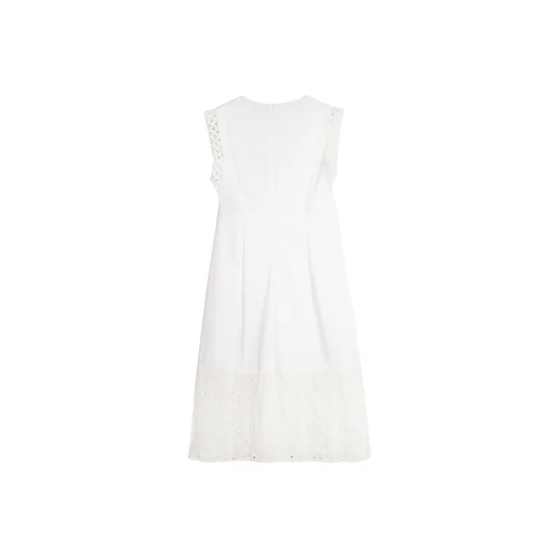 ELLE Sleeveless Dresses Women's White-1