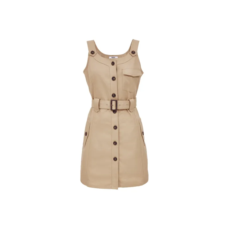 ONLY Sleeveless Dress Women's Gold Sand-0