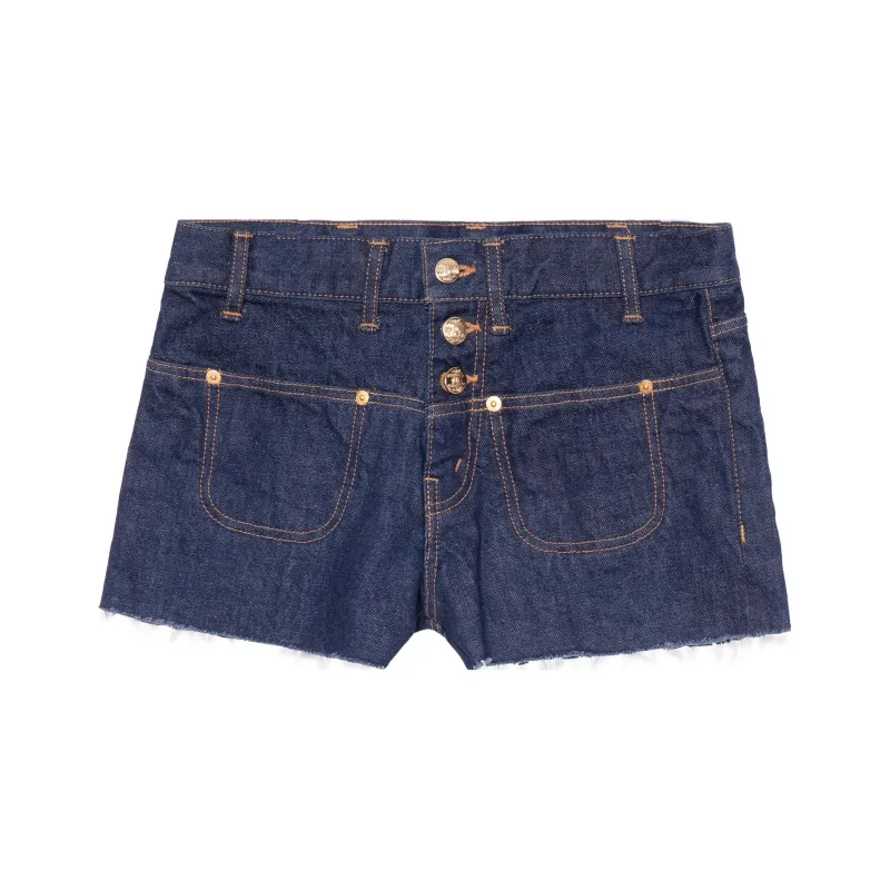 CELINE Mini Rinsed Wash Denim Shorts Rinsed Wash-0