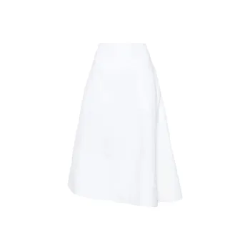 JIL SANDER Asymmetric Linen Midi Skirt