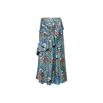 Ulla Johnson Bridget Floral-print Silk Skirt