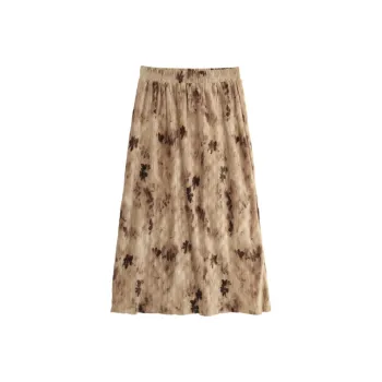 SETIROM Casual Long Skirts Women's Brown