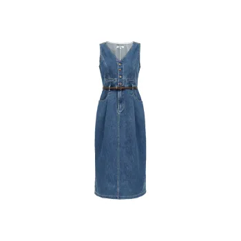 ONLY Sleeveless Dress Women's Vintage Washed Denim