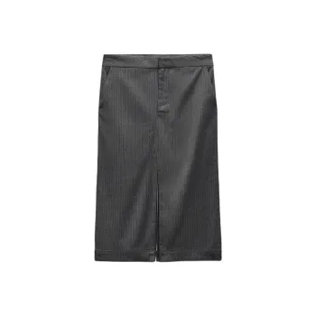 ZARA Casual Long Skirts Women's Zebra Print Gray