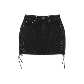 SMFK SMFK Wild World Wild World Series Denim Short Skirts Women's Wilderness Black