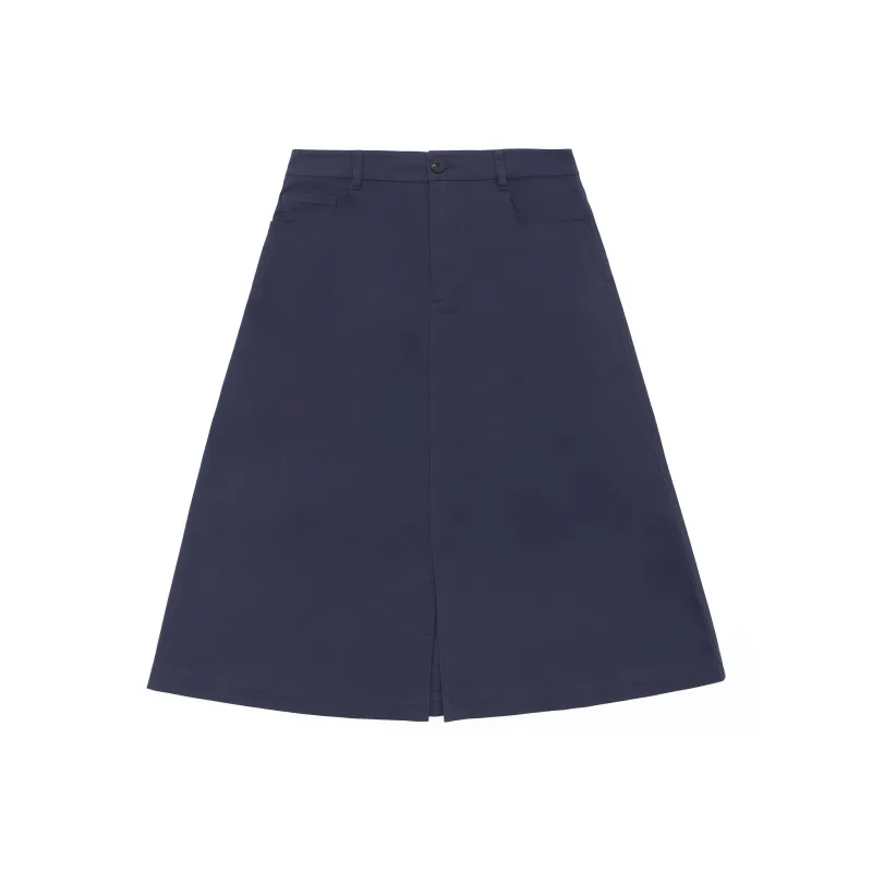 LI NING 1990 LADY L Series Casual Long Skirt Women's Dark Ship Blue-0