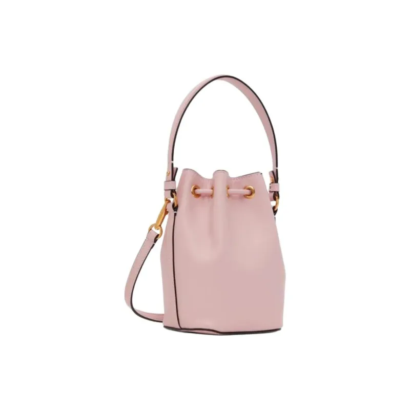 Valentino VLogo Signature Blended Material Bucket Bag, Shoulder Bag, Crossbody Bag, Handbag Mini Women's Nude Pink-2