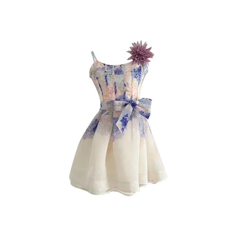 Icicofficial Sleeveless Dress Women's Blue Purple-0
