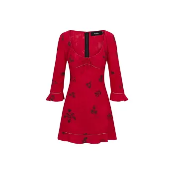 Realisation Par SS24 The Sofia Long Sleeved Dresses Women's Passion/Intense Red