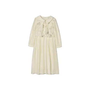 Mapping Long Sleeved Dresses Women's Apricot