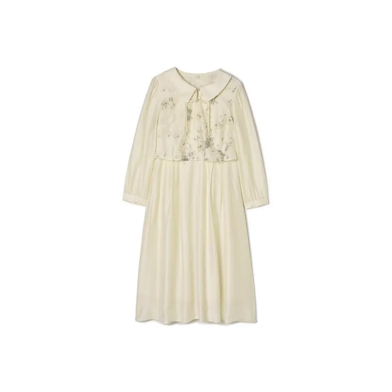 Mapping Long Sleeved Dresses Women's Apricot-0