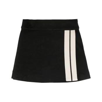 PALM ANGELS Stripe Detailed A Line Mini Skirt