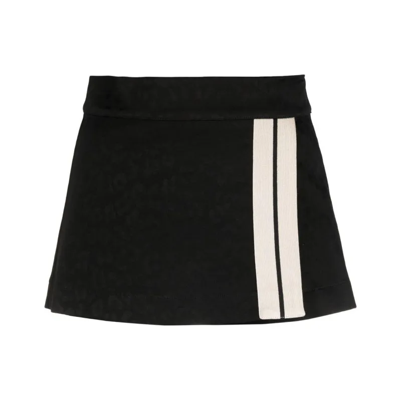PALM ANGELS Stripe Detailed A Line Mini Skirt-0