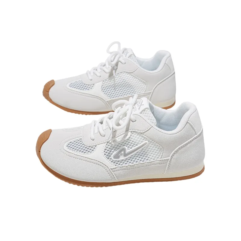 RENBEN Balanced, Lightweight, And Breathable Low Top Skateboard Shoes Women's White Gray-2