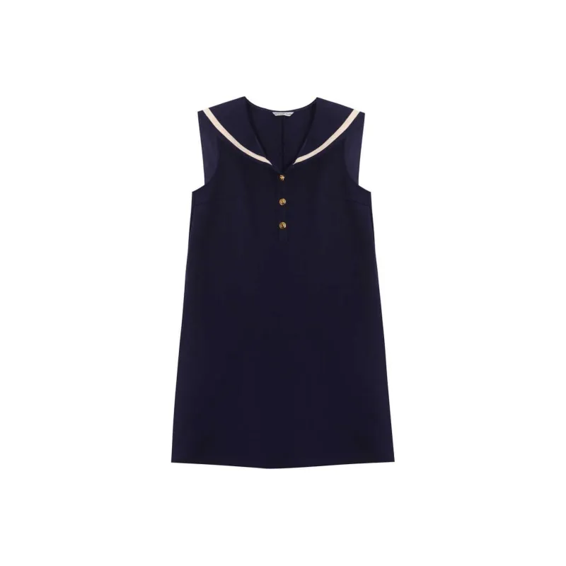 DESIGNER PLUS Sleeveless Dress Women's Navy Blue-0
