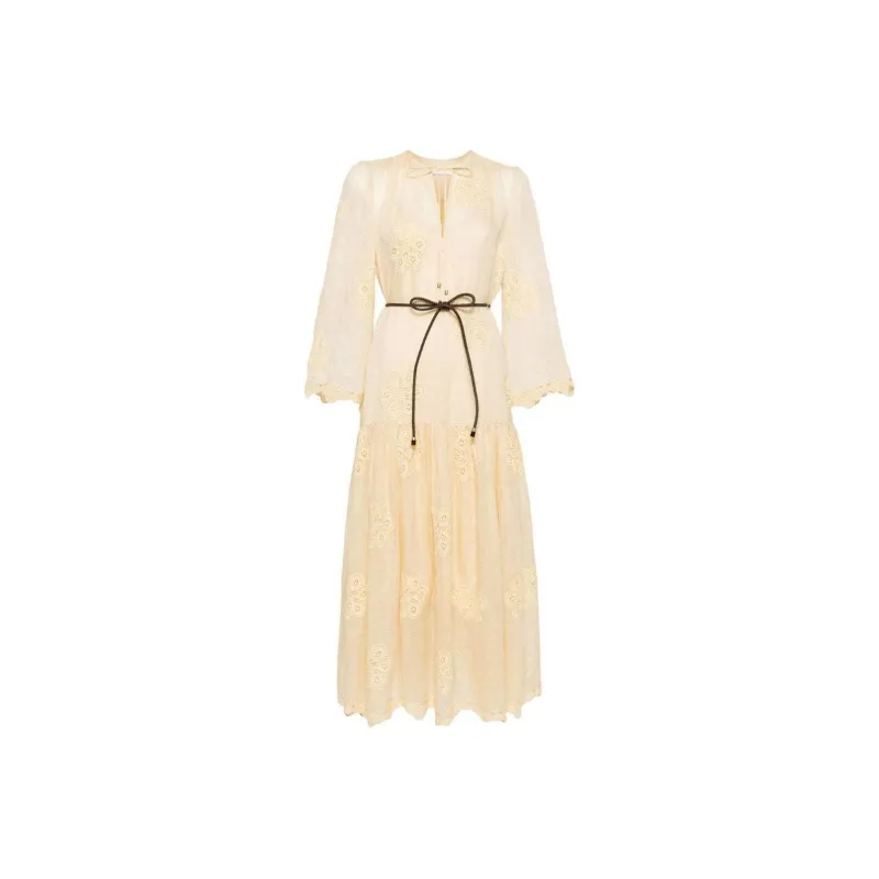 Zimmermann SS24 Long-Sleeved Dresses Women's Sandy Beige-0