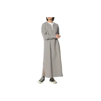 Snow Peak 23 Cotton Dobby Herringbone Dress Long Sleeved Dresses Women's