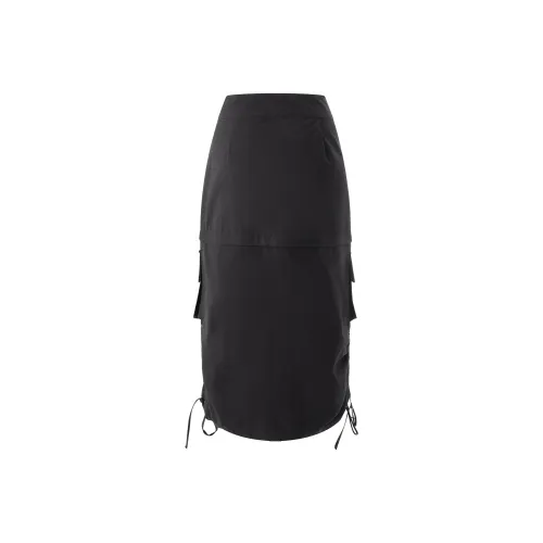 Vv.ok X ICONS Lab Casual Long Skirts Women's Black Gray Color