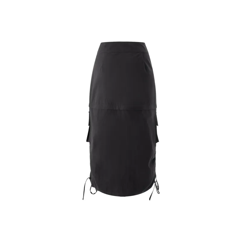 Vv.ok X ICONS Lab Casual Long Skirts Women's Black Gray Color-0