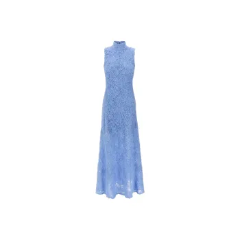 Rotate Flower Mesh Sleeveless Maxi Dress