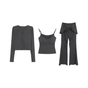 OZVO Casual Suit Women's Black Gray